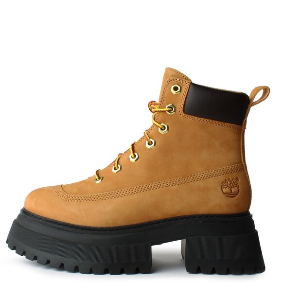 Timberland Women's Sky 6-Inch Lace Up Boot Combat Boots, Size 6.5 Wheat Nubuck - Picture 5 of 15